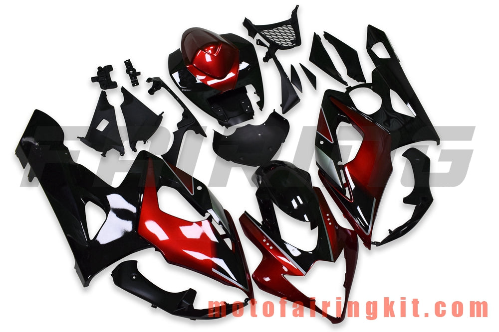 Fairing Kits Fit for GSXR1000 K5 2005 2006 GSXR 1000 GSX R1000 K5 05 06 Plastic ABS Injection Mold Complete Motorcycle Body Aftermarket Bodywork Frame (Black & Red) B099