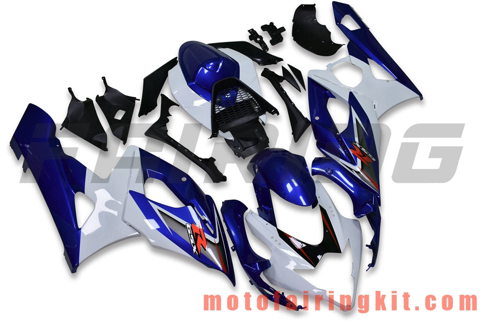 Fairing Kits Fit for GSXR1000 K5 2005 2006 GSXR 1000 GSX R1000 K5 05 06 Plastic ABS Injection Mold Complete Motorcycle Body Aftermarket Bodywork Frame (Blue & White) B101