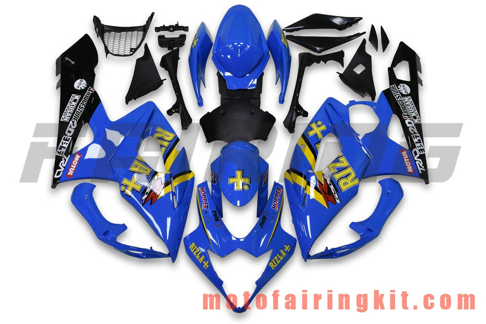 Kits de carenado aptos para GSXR1000 K5 2005 2006 GSXR 1000 GSX R1000 K5 05 06 Molde de inyección de plástico ABS Carrocería completa para motocicleta Marco de carrocería de posventa (azul y negro) B102