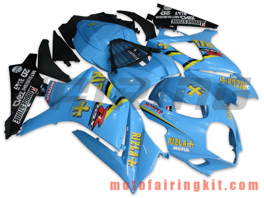 Fairing Kits Fit for GSXR1000 K7 2007 2008 GSXR 1000 GSX R1000 K7 07 08 Plastic ABS Injection Mold Complete Motorcycle Body Aftermarket Bodywork Frame (Blue & Black) B001