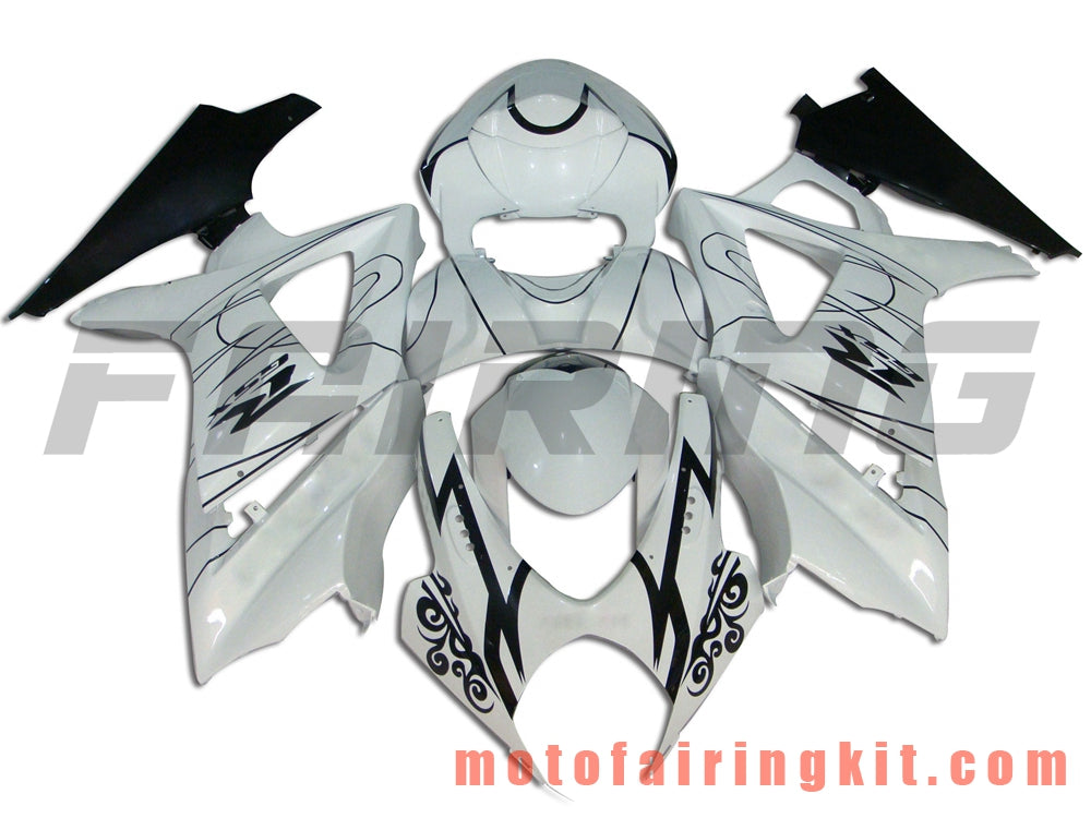 Fairing Kits Fit for GSXR1000 K7 2007 2008 GSXR 1000 GSX R1000 K7 07 08 Plastic ABS Injection Mold Complete Motorcycle Body Aftermarket Bodywork Frame (White & Black) B004