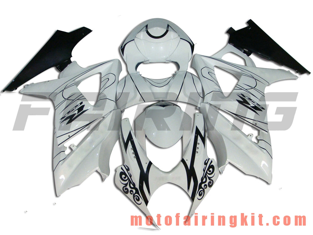 Fairing Kits Fit for GSXR1000 K7 2007 2008 GSXR 1000 GSX R1000 K7 07 08 Plastic ABS Injection Mold Complete Motorcycle Body Aftermarket Bodywork Frame (White & Black) B006