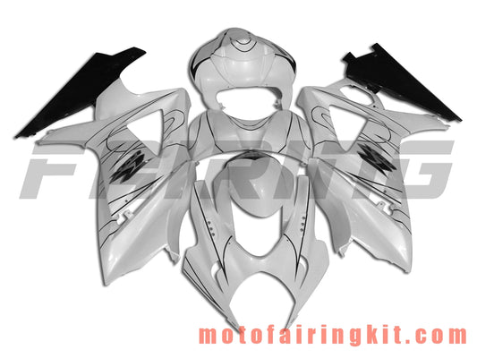 Fairing Kits Fit for GSXR1000 K7 2007 2008 GSXR 1000 GSX R1000 K7 07 08 Plastic ABS Injection Mold Complete Motorcycle Body Aftermarket Bodywork Frame (White & Black) B008