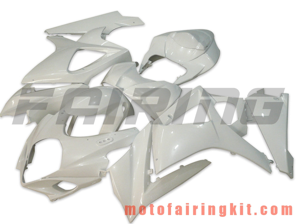 Kits de carenado aptos para GSXR1000 K7 2007 2008 GSXR 1000 GSX R1000 K7 07 08 Molde de inyección de plástico ABS Carrocería completa para motocicleta Marco de carrocería de posventa (blanco) B010