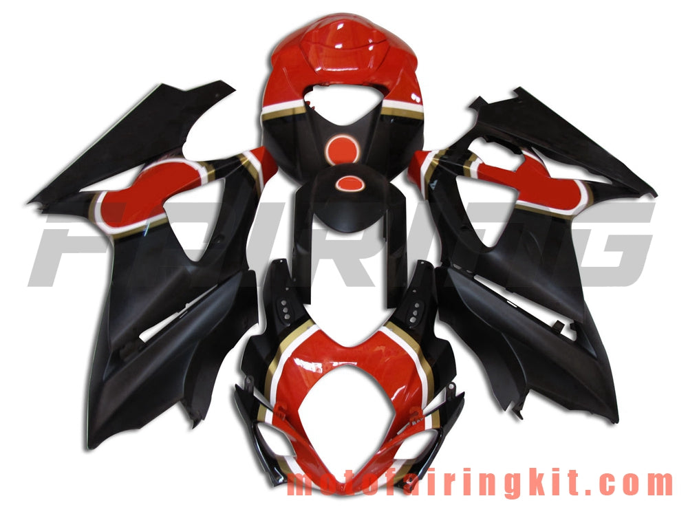 Fairing Kits Fit for GSXR1000 K7 2007 2008 GSXR 1000 GSX R1000 K7 07 08 Plastic ABS Injection Mold Complete Motorcycle Body Aftermarket Bodywork Frame (Black & Red) B011