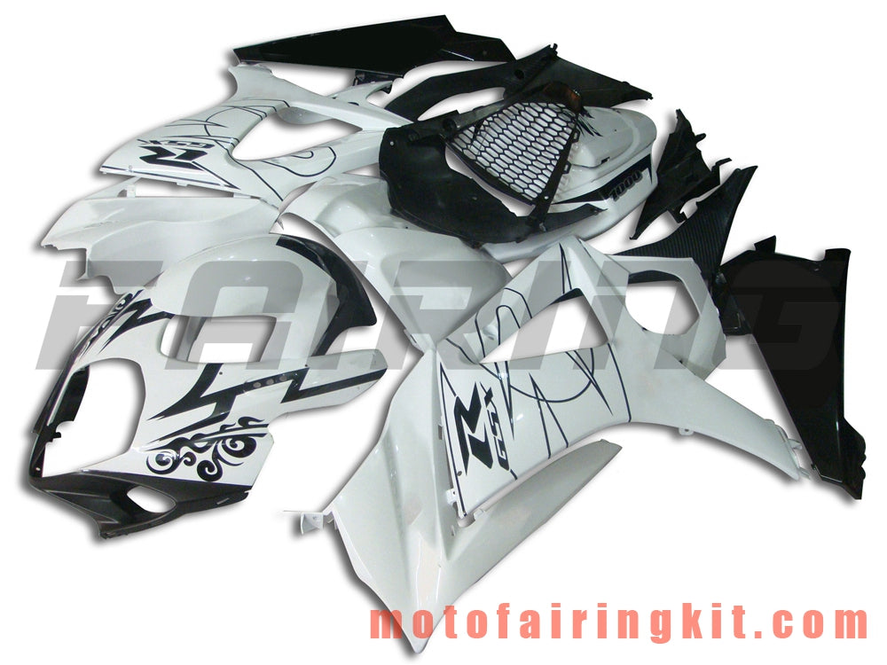 Kits de carenado aptos para GSXR1000 K7 2007 2008 GSXR 1000 GSX R1000 K7 07 08 Molde de inyección de plástico ABS Carrocería completa para motocicleta Marco de carrocería de posventa (blanco y negro) B012