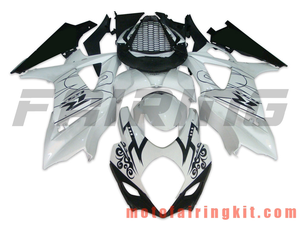 Fairing Kits Fit for GSXR1000 K7 2007 2008 GSXR 1000 GSX R1000 K7 07 08 Plastic ABS Injection Mold Complete Motorcycle Body Aftermarket Bodywork Frame (White & Black) B012