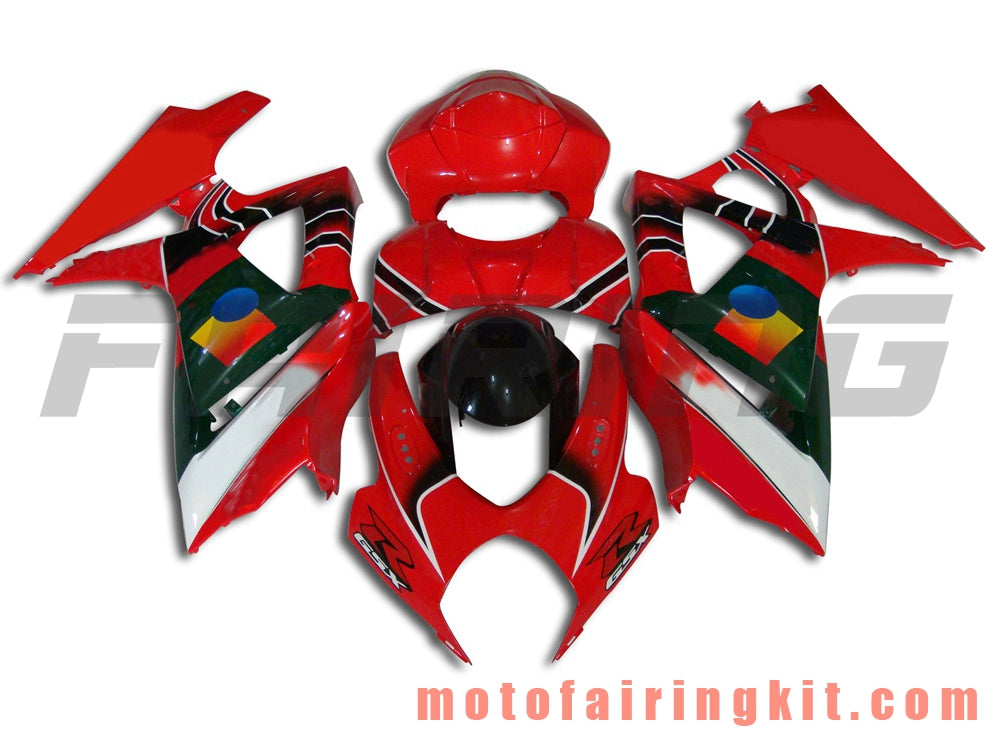 Fairing Kits Fit for GSXR1000 K7 2007 2008 GSXR 1000 GSX R1000 K7 07 08 Plastic ABS Injection Mold Complete Motorcycle Body Aftermarket Bodywork Frame (Red & Black) B014