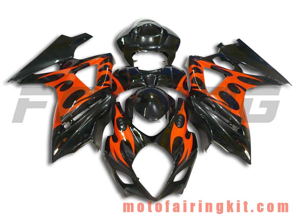 Fairing Kits Fit for GSXR1000 K7 2007 2008 GSXR 1000 GSX R1000 K7 07 08 Plastic ABS Injection Mold Complete Motorcycle Body Aftermarket Bodywork Frame (Black & Orange) B017