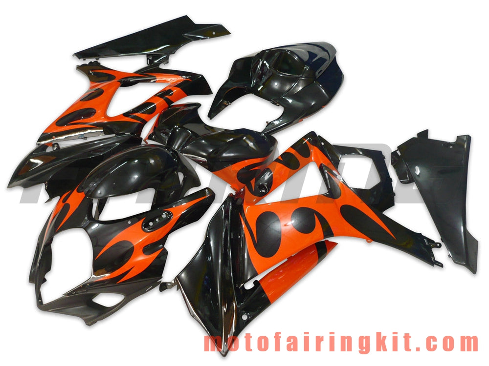 Kits de carenado aptos para GSXR1000 K7 2007 2008 GSXR 1000 GSX R1000 K7 07 08 Molde de inyección de plástico ABS Carrocería completa para motocicleta Marco de carrocería de posventa (negro y naranja) B017