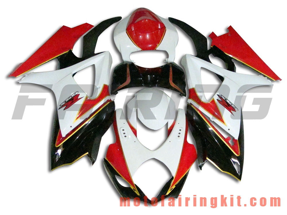 Fairing Kits Fit for GSXR1000 K7 2007 2008 GSXR 1000 GSX R1000 K7 07 08 Plastic ABS Injection Mold Complete Motorcycle Body Aftermarket Bodywork Frame (White & Red) B018