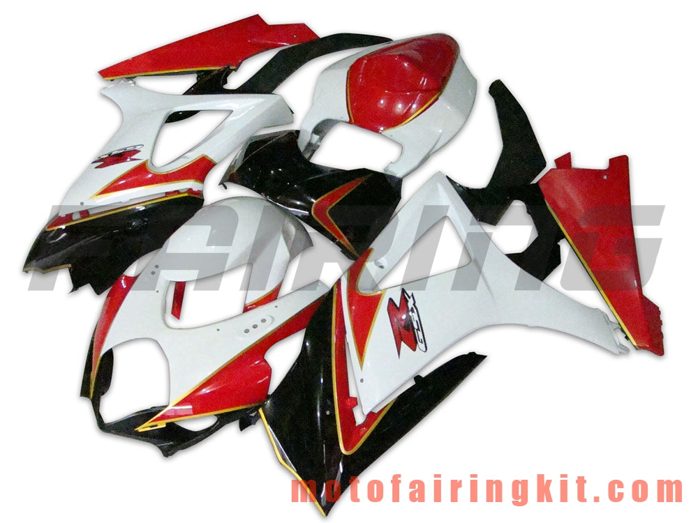 Fairing Kits Fit for GSXR1000 K7 2007 2008 GSXR 1000 GSX R1000 K7 07 08 Plastic ABS Injection Mold Complete Motorcycle Body Aftermarket Bodywork Frame (White & Red) B018