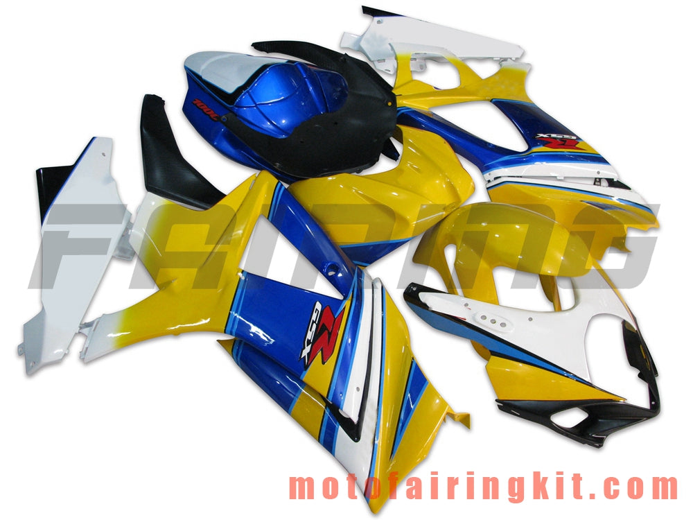 Fairing Kits Fit for GSXR1000 K7 2007 2008 GSXR 1000 GSX R1000 K7 07 08 Plastic ABS Injection Mold Complete Motorcycle Body Aftermarket Bodywork Frame (Yellow & White) B020