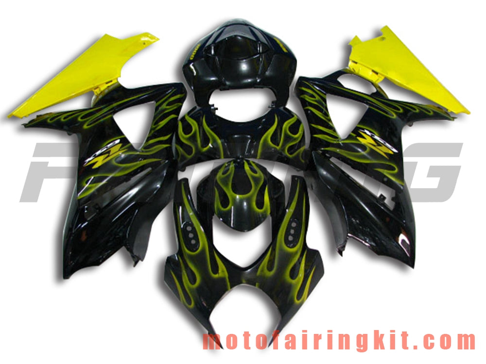 Fairing Kits Fit for GSXR1000 K7 2007 2008 GSXR 1000 GSX R1000 K7 07 08 Plastic ABS Injection Mold Complete Motorcycle Body Aftermarket Bodywork Frame (Black & Yellow) B021