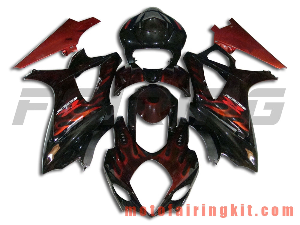 フェアリングキット GSXR1000 K7 2007 2008 GSXR 1000 GSX R1000 K7 07 08 プラスチック ABS 射出成型 完全なオートバイボディ アフターマーケットボディワークフレーム (ブラック &amp; オレンジ) B022