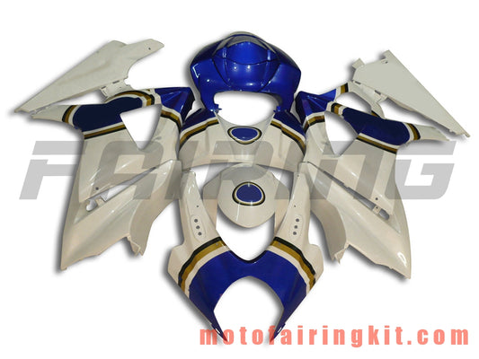 Kits de carenado aptos para GSXR1000 K7 2007 2008 GSXR 1000 GSX R1000 K7 07 08 Molde de inyección de plástico ABS Carrocería completa para motocicleta Marco de carrocería de posventa (blanco y azul) B024