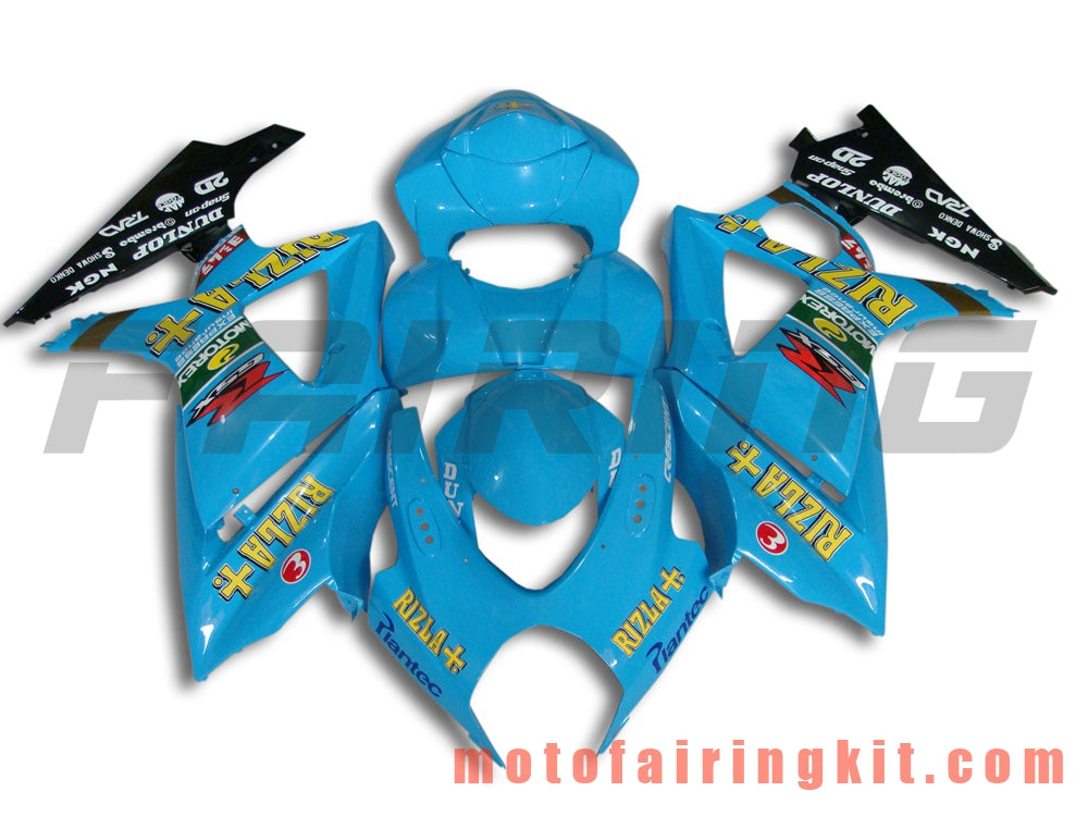 Kits de carenado aptos para GSXR1000 K7 2007 2008 GSXR 1000 GSX R1000 K7 07 08 Molde de inyección de plástico ABS Carrocería completa para motocicleta Marco de carrocería de posventa (azul y negro) B027