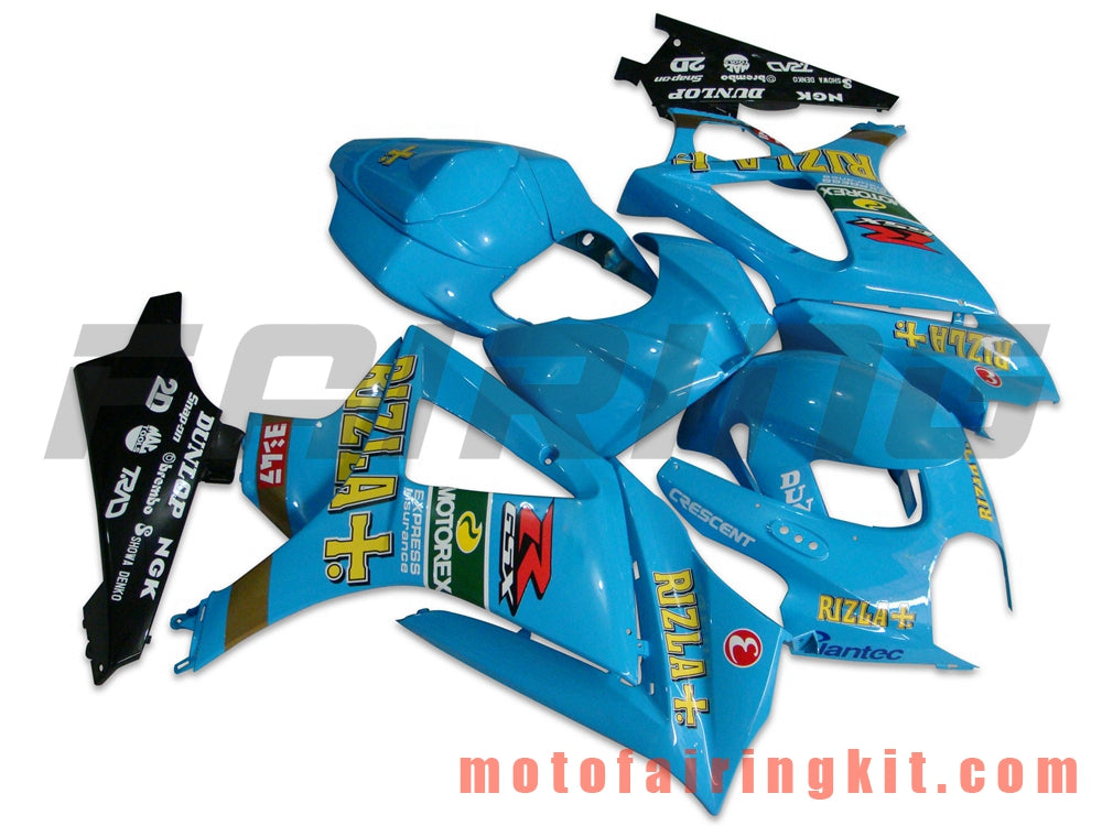 Kits de carenado aptos para GSXR1000 K7 2007 2008 GSXR 1000 GSX R1000 K7 07 08 Molde de inyección de plástico ABS Carrocería completa para motocicleta Marco de carrocería de posventa (azul y negro) B027