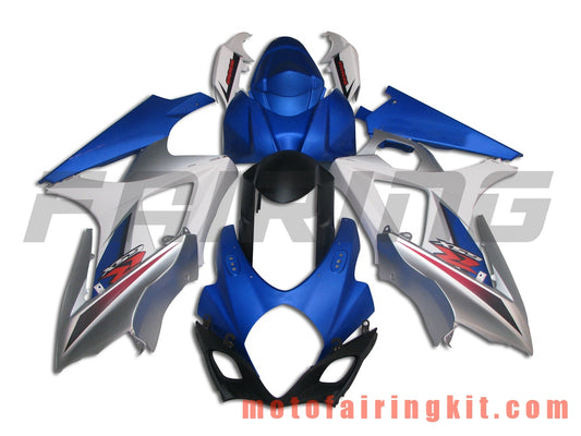 Kits de carenado aptos para GSXR1000 K7 2007 2008 GSXR 1000 GSX R1000 K7 07 08 Molde de inyección de plástico ABS Carrocería completa para motocicleta Marco de carrocería de posventa (blanco y azul) B030