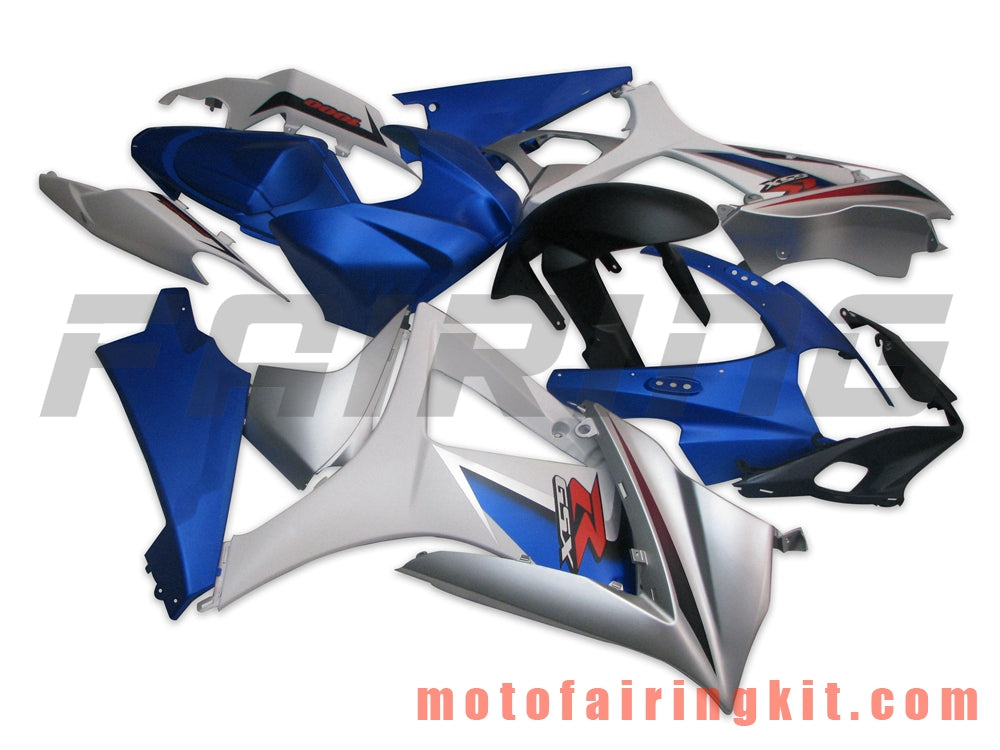 Kits de carenado aptos para GSXR1000 K7 2007 2008 GSXR 1000 GSX R1000 K7 07 08 Molde de inyección de plástico ABS Carrocería completa para motocicleta Marco de carrocería de posventa (blanco y azul) B030