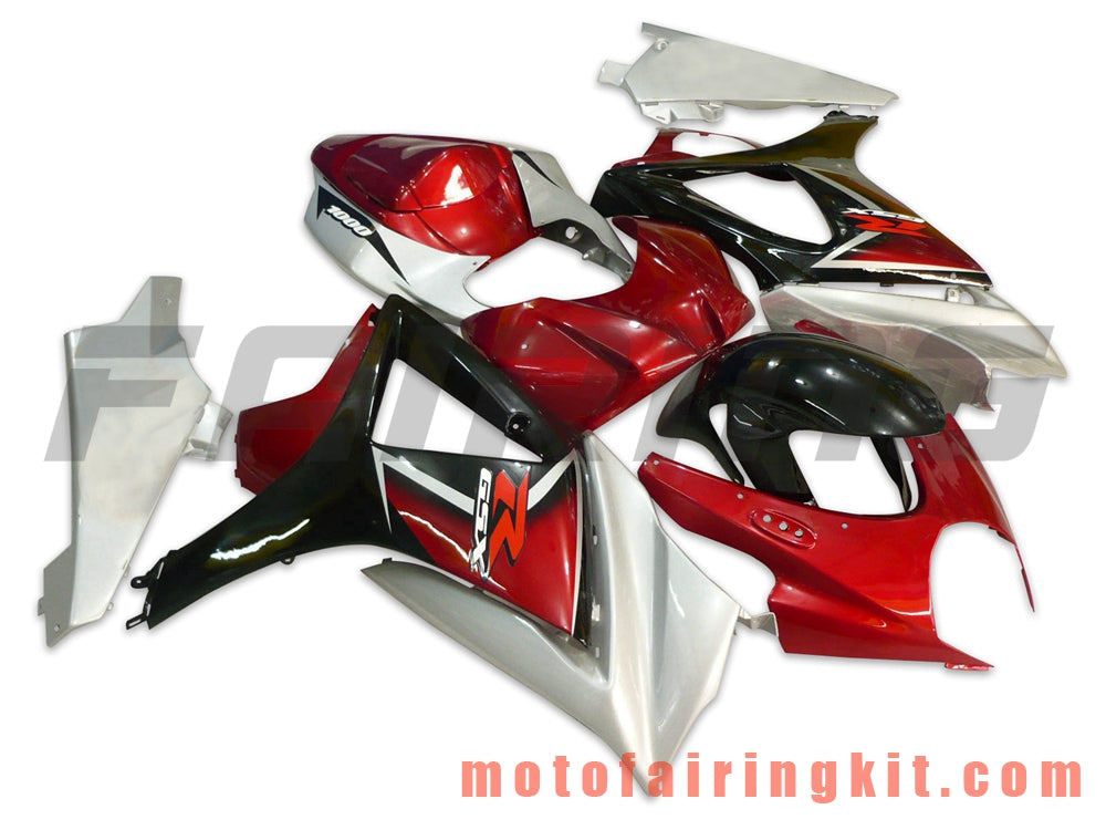 Fairing Kits Fit for GSXR1000 K7 2007 2008 GSXR 1000 GSX R1000 K7 07 08 Plastic ABS Injection Mold Complete Motorcycle Body Aftermarket Bodywork Frame (Red & Silver) B034