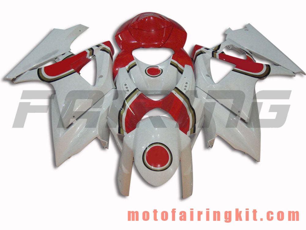 Kits de carenado aptos para GSXR1000 K7 2007 2008 GSXR 1000 GSX R1000 K7 07 08 Molde de inyección de plástico ABS Carrocería completa para motocicleta Marco de carrocería de posventa (blanco y rojo) B037