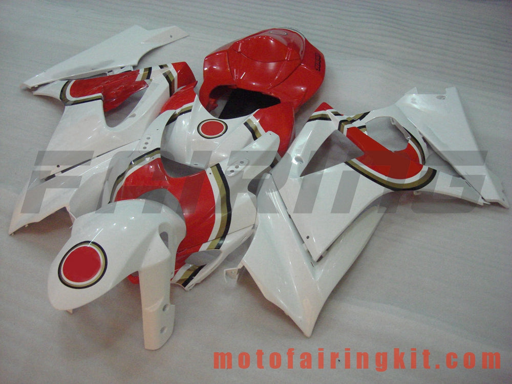 Fairing Kits Fit for GSXR1000 K7 2007 2008 GSXR 1000 GSX R1000 K7 07 08 Plastic ABS Injection Mold Complete Motorcycle Body Aftermarket Bodywork Frame (White & Red) B037