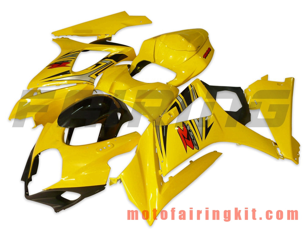 Fairing Kits Fit for GSXR1000 K7 2007 2008 GSXR 1000 GSX R1000 K7 07 08 Plastic ABS Injection Mold Complete Motorcycle Body Aftermarket Bodywork Frame (Yellow & Black) B039