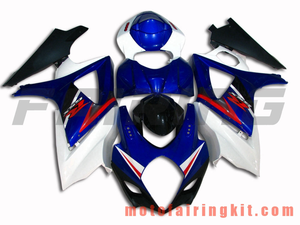 Fairing Kits Fit for GSXR1000 K7 2007 2008 GSXR 1000 GSX R1000 K7 07 08 Plastic ABS Injection Mold Complete Motorcycle Body Aftermarket Bodywork Frame (Blue & White) B041