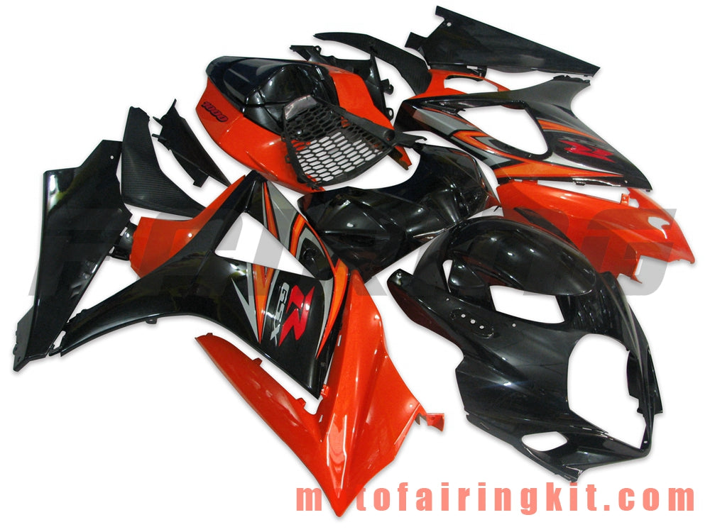 Kits de carenado aptos para GSXR1000 K7 2007 2008 GSXR 1000 GSX R1000 K7 07 08 Molde de inyección de plástico ABS Carrocería completa para motocicleta Marco de carrocería de posventa (negro y naranja) B042