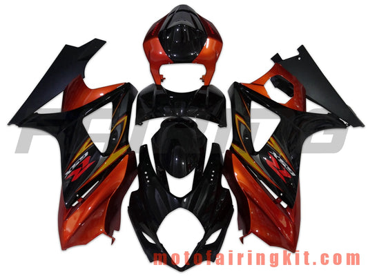 Fairing Kits Fit for GSXR1000 K7 2007 2008 GSXR 1000 GSX R1000 K7 07 08 Plastic ABS Injection Mold Complete Motorcycle Body Aftermarket Bodywork Frame (Orange & Black) B043