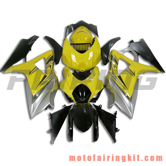 Fairing Kits Fit for GSXR1000 K7 2007 2008 GSXR 1000 GSX R1000 K7 07 08 Plastic ABS Injection Mold Complete Motorcycle Body Aftermarket Bodywork Frame (Yellow & Black) B048