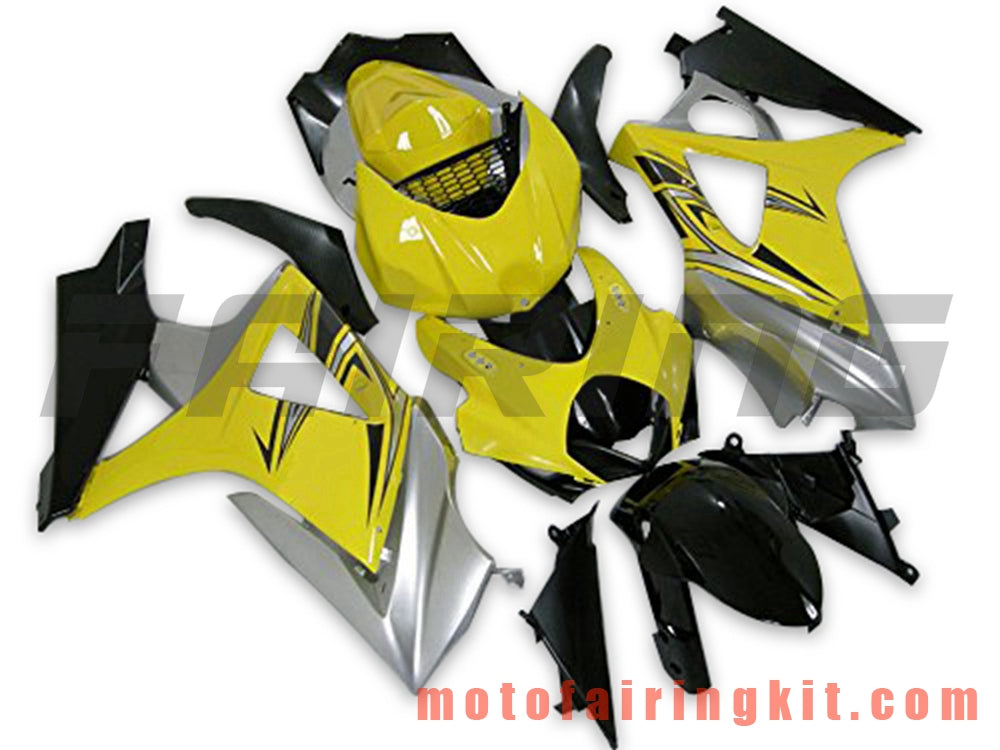 Fairing Kits Fit for GSXR1000 K7 2007 2008 GSXR 1000 GSX R1000 K7 07 08 Plastic ABS Injection Mold Complete Motorcycle Body Aftermarket Bodywork Frame (Yellow & Black) B048