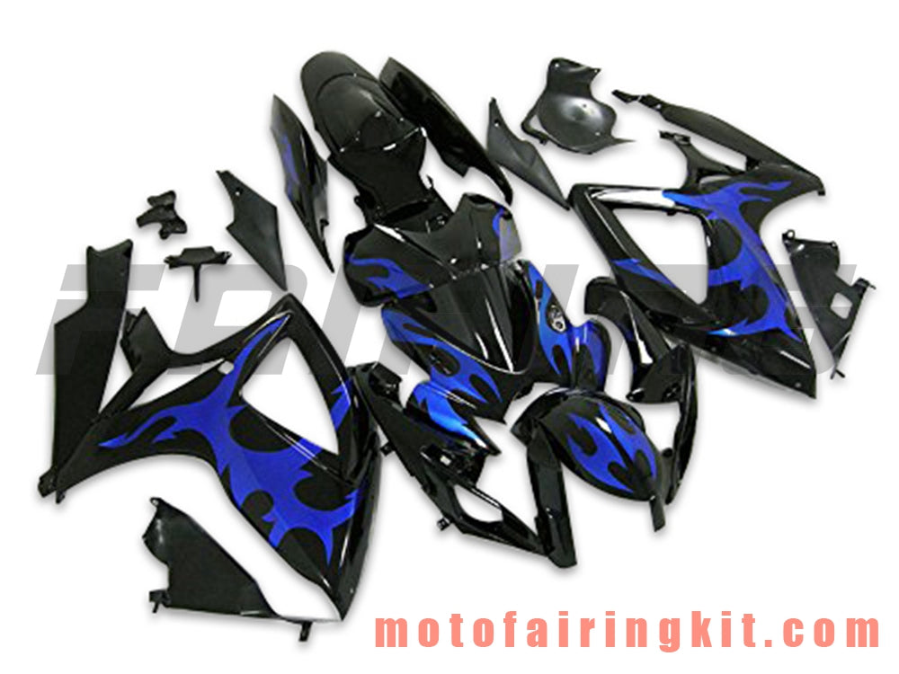 Kits de carenado aptos para GSXR1000 K7 2007 2008 GSXR 1000 GSX R1000 K7 07 08 Molde de inyección de plástico ABS Carrocería completa para motocicleta Marco de carrocería de posventa (negro y azul) B049