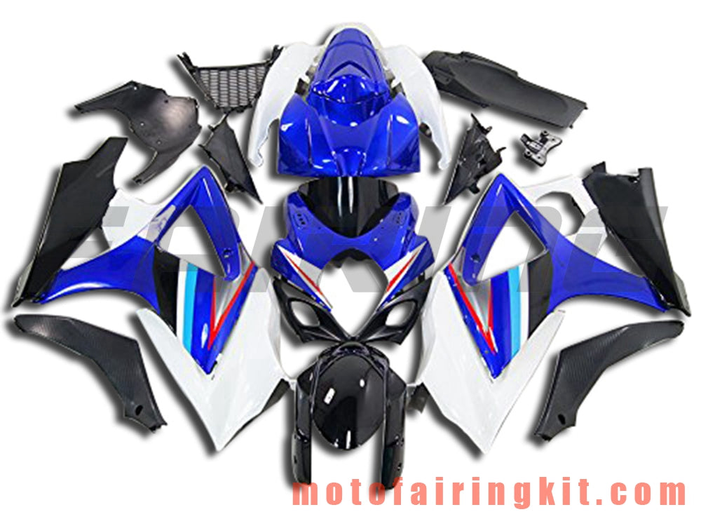 Kits de carenado aptos para GSXR1000 K7 2007 2008 GSXR 1000 GSX R1000 K7 07 08 Molde de inyección de plástico ABS Carrocería completa para motocicleta Marco de carrocería de posventa (azul y blanco) B050