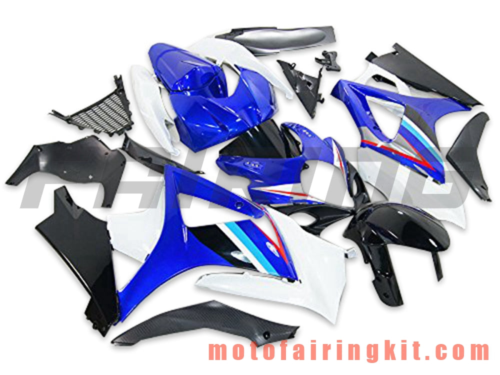 フェアリングキット GSXR1000 K7 2007 2008 GSXR 1000 GSX R1000 K7 07 08 プラスチック ABS 射出成型 完全なオートバイボディ アフターマーケットボディワークフレーム (ブルー &amp; ホワイト) B050