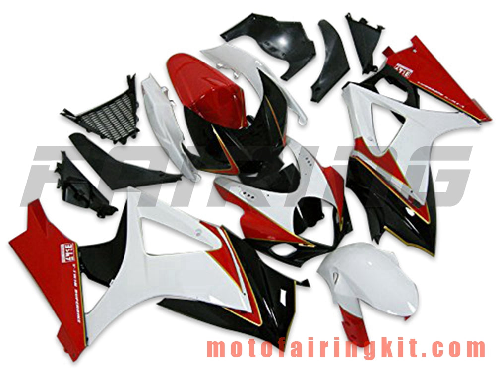 Kits de carenado aptos para GSXR1000 K7 2007 2008 GSXR 1000 GSX R1000 K7 07 08 Molde de inyección de plástico ABS Carrocería completa para motocicleta Marco de carrocería de posventa (blanco y rojo) B051