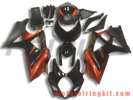 Fairing Kits Fit for GSXR1000 K7 2007 2008 GSXR 1000 GSX R1000 K7 07 08 Plastic ABS Injection Mold Complete Motorcycle Body Aftermarket Bodywork Frame (Black & Orange) B058