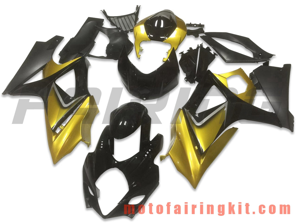 Fairing Kits Fit for GSXR1000 K7 2007 2008 GSXR 1000 GSX R1000 K7 07 08 Plastic ABS Injection Mold Complete Motorcycle Body Aftermarket Bodywork Frame (Black & Gold) B059