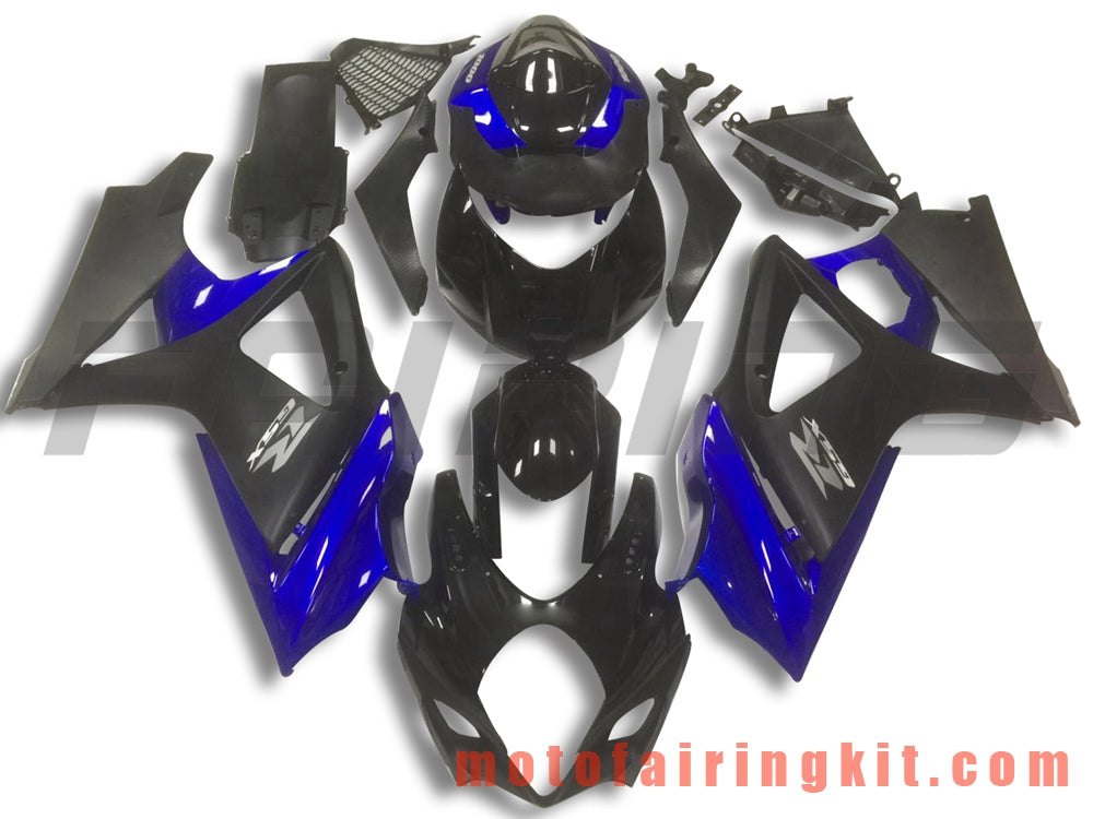 フェアリングキット GSXR1000 K7 2007 2008 GSXR 1000 GSX R1000 K7 07 08 プラスチック ABS 射出成型 完全なオートバイボディ アフターマーケットボディワークフレーム (ブラック &amp; ブルー) B060