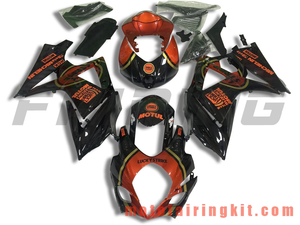 Fairing Kits Fit for GSXR1000 K7 2007 2008 GSXR 1000 GSX R1000 K7 07 08 Plastic ABS Injection Mold Complete Motorcycle Body Aftermarket Bodywork Frame (Black & Orange) B061