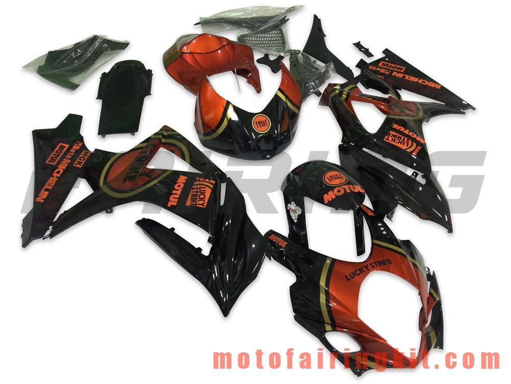 Kits de carenado aptos para GSXR1000 K7 2007 2008 GSXR 1000 GSX R1000 K7 07 08 Molde de inyección de plástico ABS Carrocería completa para motocicleta Marco de carrocería de posventa (negro y naranja) B061