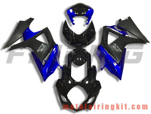 Kits de carenado aptos para GSXR1000 K7 2007 2008 GSXR 1000 GSX R1000 K7 07 08 Molde de inyección de plástico ABS Carrocería completa para motocicleta Marco de carrocería de posventa (negro y azul) B064