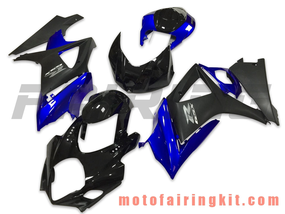 Kits de carenado aptos para GSXR1000 K7 2007 2008 GSXR 1000 GSX R1000 K7 07 08 Molde de inyección de plástico ABS Carrocería completa para motocicleta Marco de carrocería de posventa (negro y azul) B064