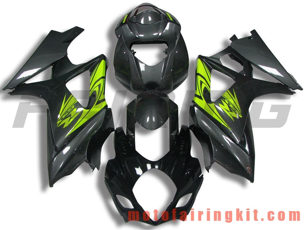 Fairing Kits Fit for GSXR1000 K7 2007 2008 GSXR 1000 GSX R1000 K7 07 08 Plastic ABS Injection Mold Complete Motorcycle Body Aftermarket Bodywork Frame (Gray & Green) B066