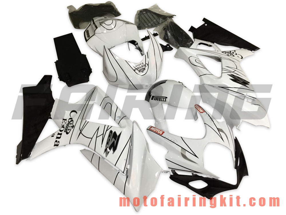 Fairing Kits Fit for GSXR1000 K7 2007 2008 GSXR 1000 GSX R1000 K7 07 08 Plastic ABS Injection Mold Complete Motorcycle Body Aftermarket Bodywork Frame (White & Black) B067