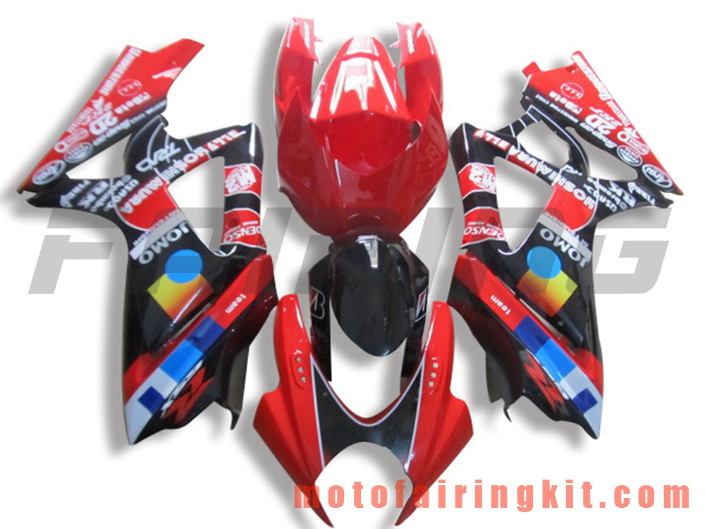 Fairing Kits Fit for GSXR1000 K7 2007 2008 GSXR 1000 GSX R1000 K7 07 08 Plastic ABS Injection Mold Complete Motorcycle Body Aftermarket Bodywork Frame (Red & Black) B071