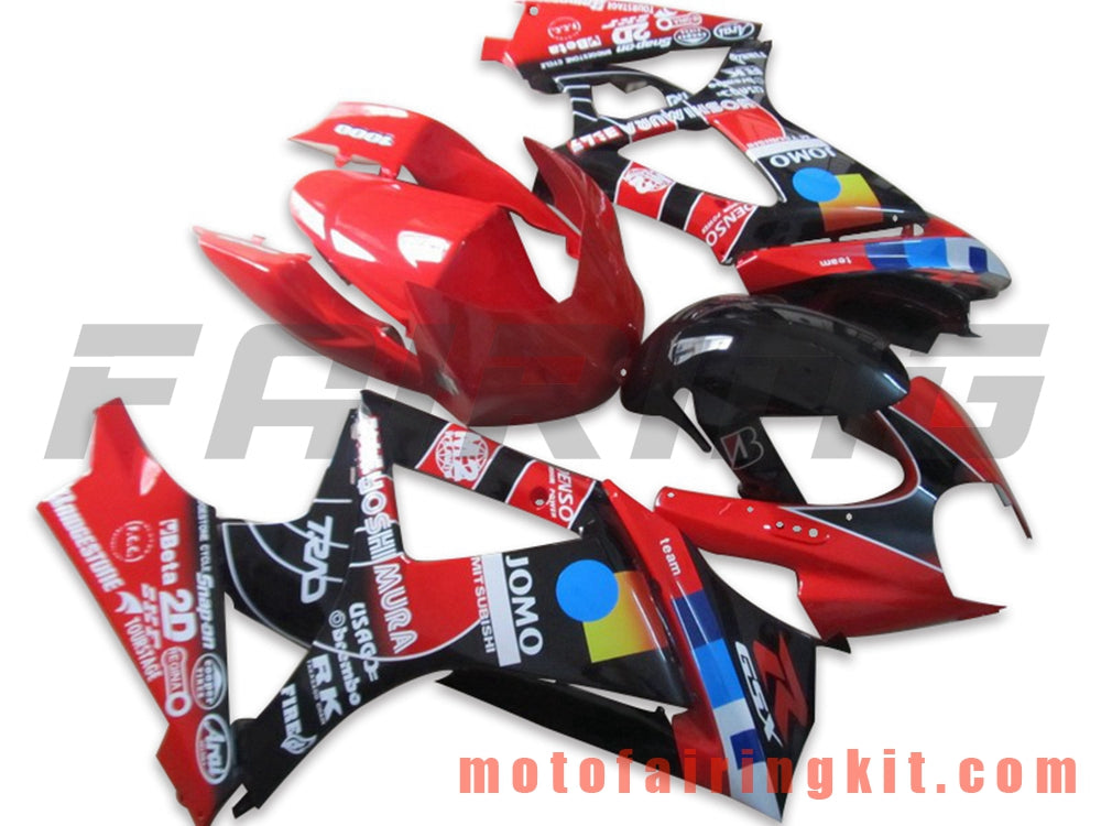 Kits de carenado aptos para GSXR1000 K7 2007 2008 GSXR 1000 GSX R1000 K7 07 08 Molde de inyección de plástico ABS Carrocería completa para motocicleta Marco de carrocería de posventa (rojo y negro) B071