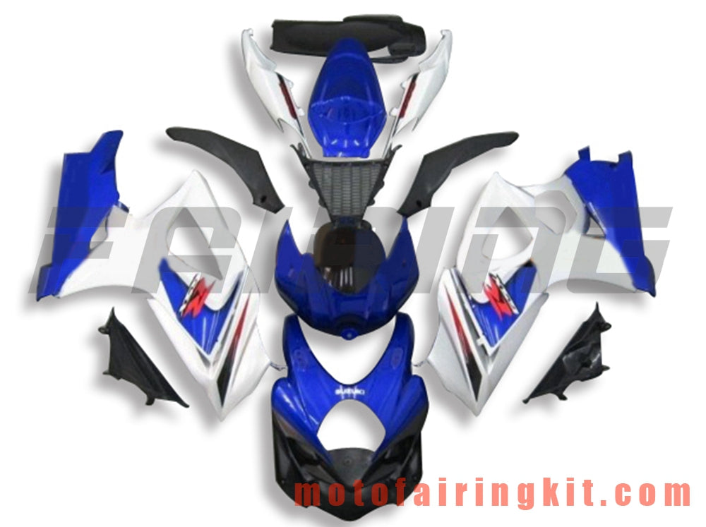 Kits de carenado aptos para GSXR1000 K7 2007 2008 GSXR 1000 GSX R1000 K7 07 08 Molde de inyección de plástico ABS Carrocería completa para motocicleta Marco de carrocería de posventa (azul y blanco) B072