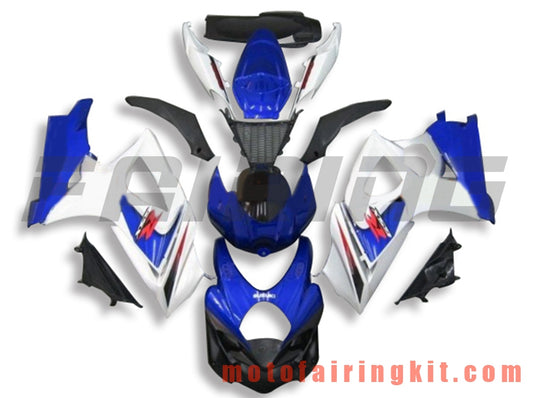 フェアリングキット GSXR1000 K7 2007 2008 GSXR 1000 GSX R1000 K7 07 08 プラスチック ABS 射出成型 完全なオートバイボディ アフターマーケットボディワークフレーム (ブルー &amp; ホワイト) B072